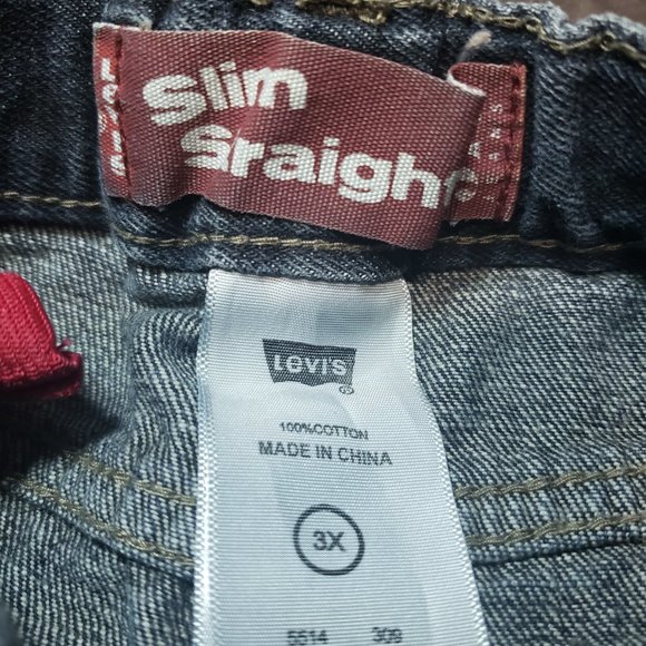 Levi's Jeans 514 Denim Slim Straight Fit Tough Durable 3X Kids Size New NWOT - Picture 8 of 9